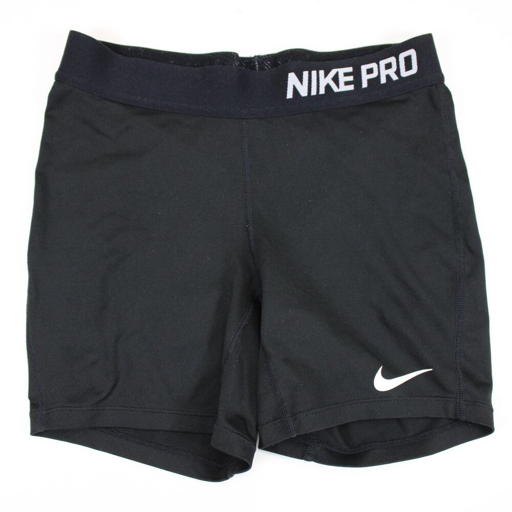 Nike Pro Shorts Medium Black Swoosh Pull On Athletic Training Running Women
